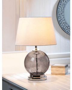 GREY CRACKED GLASS TABLE LAMP