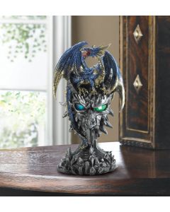 LIGHT UP BLUE DRAGON WARRIOR STATUE