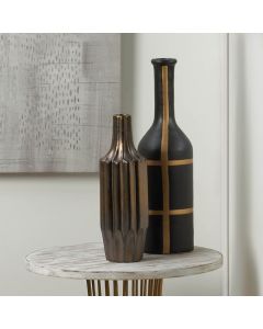 IBERIA BLACK AND GOLD VASE