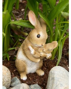 MOM AND BABY RABBIT FIGURINE