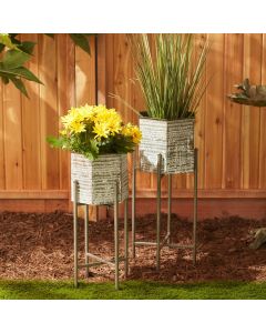 HEXAGON BUCKET PLANT STAND SET/2