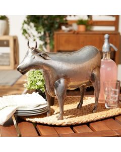 GALVANIZED COW SCULPTURE