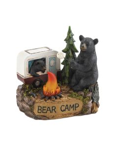 LIGHT UP CAMPING BEAR FAMILY FIGURINE